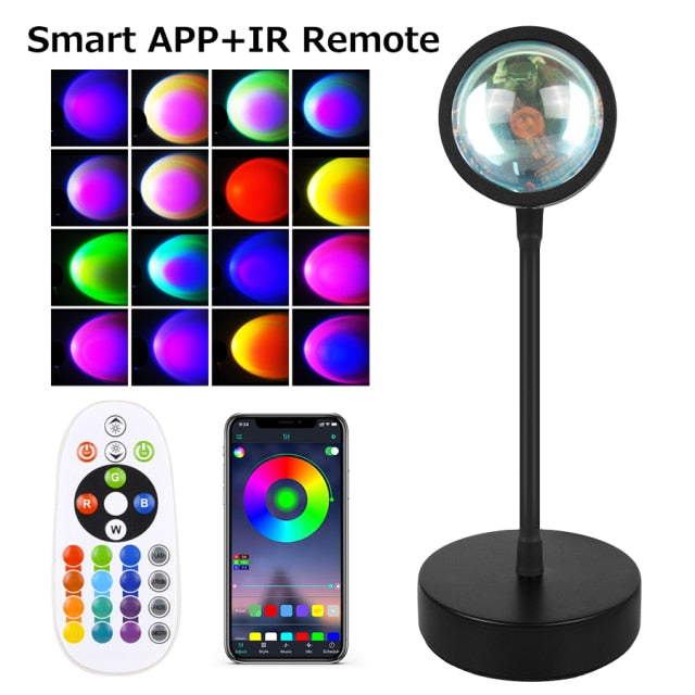 Smart Bluetooth Sunset Projection Lamp Night Light APP Remote Led Lights