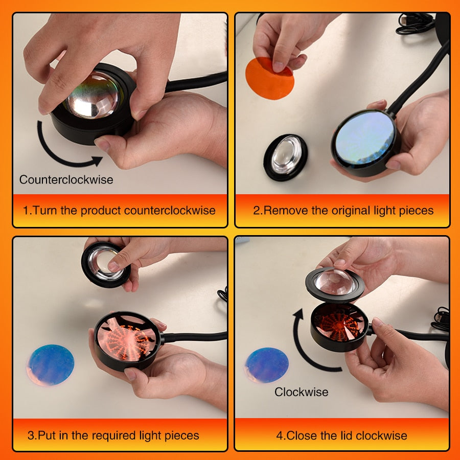 Smart Bluetooth Sunset Projection Lamp Night Light APP Remote Led Lights