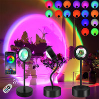 Thumbnail for Smart Bluetooth Sunset Projection Lamp Night Light APP Remote Led Lights